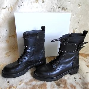 Nine West studded combat boots with straps size 8
